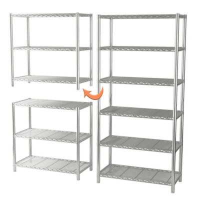 Image showing  Chrome 6-Shelf, Changeable into 2 of 3-Shelf, 350lbs Loading Capacity Per Shelf (71.5H, 36W, 16D)