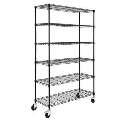 EFINE 6-Tier NSF Certified Storage Shelves, HD Steel Wire Shelving Unit with Wheels & Adjustable Feet (18 D x 48 W x 72in. H)