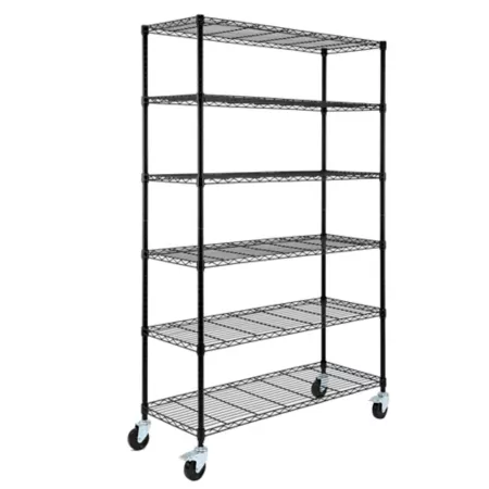 EFINE NSF Certified 6-Tier Storage Shelves HD Steel Wire Shelving Unit with Casters and Adjustable Legs (18D x 48W x 72"H) Freestanding Shelving Units