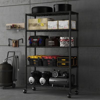 Image showing  6-Tier NSF Certified Storage Shelves, HD Steel Wire Shelving Unit with Wheels & Adjustable Feet (18 D x 48 W x 72in. H)