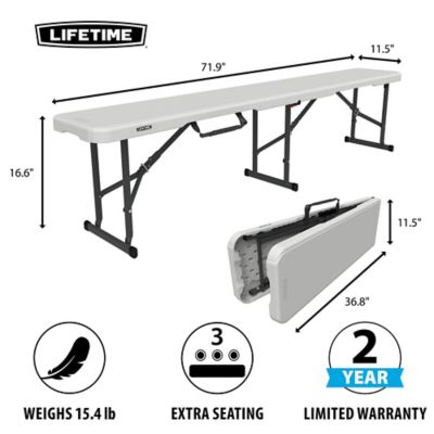 Image showing  6 ft. Fold-in-Half Bench White Granite