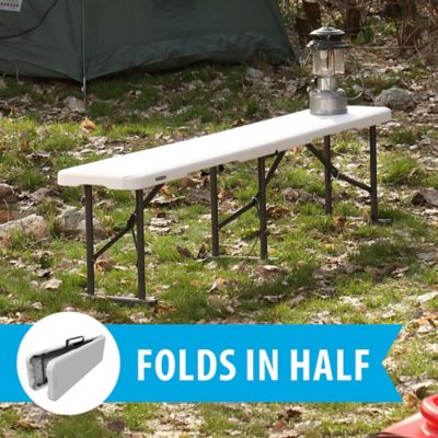 Image showing  6 ft. Fold-in-Half Bench White Granite