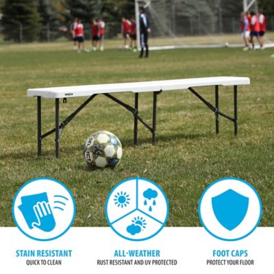 Image showing 6 th Lifetime 6 ft. Fold-in-Half Bench White Granite