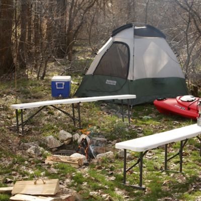 Image showing 8 th Lifetime 6 ft. Fold-in-Half Bench White Granite