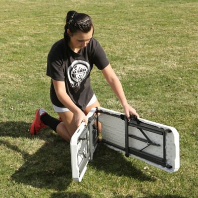 Image showing 9 th Lifetime 6 ft. Fold-in-Half Bench White Granite