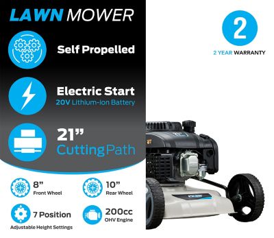 Image showing  21 in. Cutting Path 3-in-1 Self-Propelled Gas Lawn Mower, E-Start