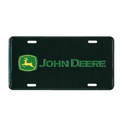 John Deere Metallic Black Aluminum License Plate