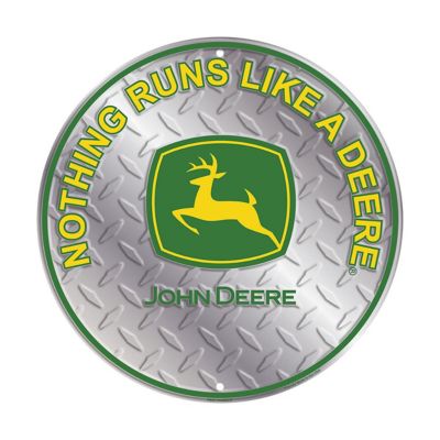 John Deere Nothing Runs Like A Deere Silver Aluminum Sign