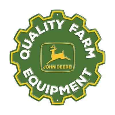 John Deere Quality Farm Equipment Round Aluminum Sign