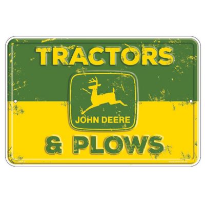 John Deere Tractors & Plows Aluminum Sign