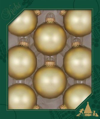 Christmas by Krebs Harvest Gold 2.63 in. Glass Christmas Tree Ornaments, Set of 8