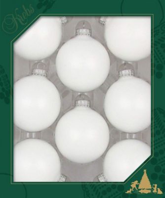 Christmas by Krebs Classic White 2.63 in. Glass Christmas Tree Ornaments, Set of 8