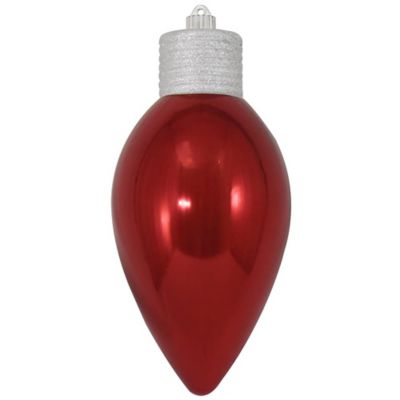 Christmas by Krebs Sonic Red 12 in. Shatterproof C9 Lightbulb Christmas Ornament