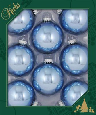 Christmas by Krebs Alpine Shine 2.63 in. Glass Christmas Tree Ornaments, Set of 8