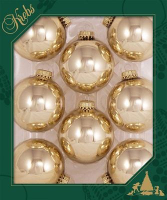 Christmas by Krebs Molten Gold Shine 2.63 in. Glass Christmas Tree Ornaments, Set of 8