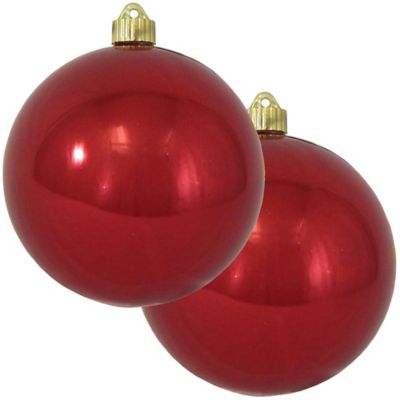 Christmas by Krebs Sonic Red 6 in. Commercial Grade Shatterproof Christmas Ornament Ball, Set of 2