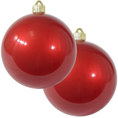 Christmas by Krebs Candy Red 6 in. Shatterproof Commercial Grade Christmas Ornament, Set of 2