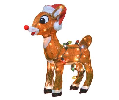 ProductWorks24 in. 3D Pre-Lit Rudolph with C9 Light Strand