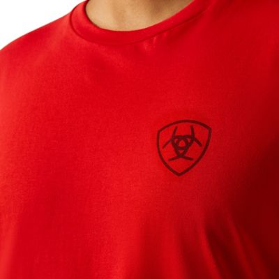 Image showing  Men's Ariat Etched Buffalo LOTF Flag Graphic Crew Neck Short-Sleeve T-Shirt