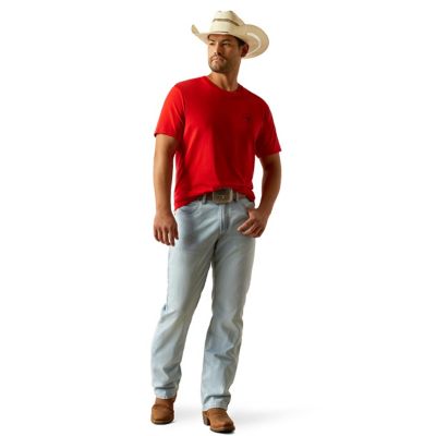 Image showing  Men's Ariat Etched Buffalo LOTF Flag Graphic Crew Neck Short-Sleeve T-Shirt