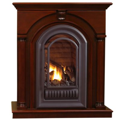 HearthSense Ventless Natural Gas Fireplace System - 20,000 BTU, Cherry Finish