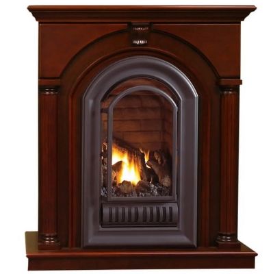 HearthSense Ventless Liquid Propane Gas Fireplace System - 20,000 BTU, Cherry Finish