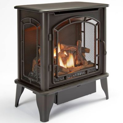 Image showing  1100 sq. ft. Dual-Fuel Vent-Free Panorama 3-Sided Gas Stove, 23,000 BTU, Remote Control, 170560