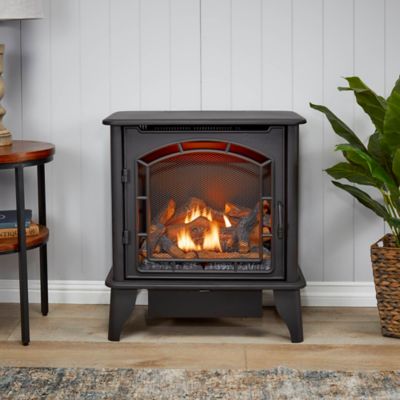 Image showing  1100 sq. ft. Dual-Fuel Vent-Free Panorama 3-Sided Gas Stove, 23,000 BTU, Remote Control, 170560