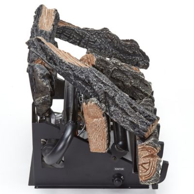 Image showing  Ventless Dual Fuel Gas Country Oak Log Set - 24 in., 32,000 BTU, T-Stat Control