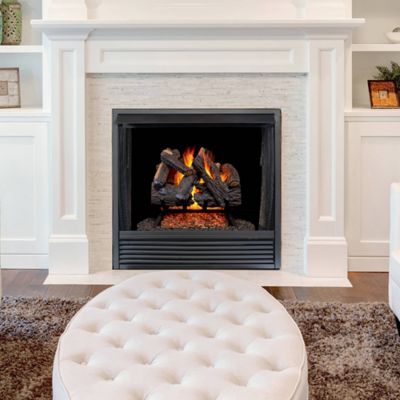 Image showing  Vented Natural Gas Log Set with Remote Control Kit - 18 in., 45,000 BTU, Heartland Oak