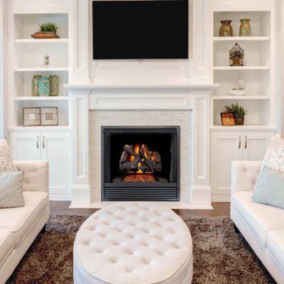 Image showing  Vented Natural Gas Log Set with Remote Control Kit - 18 in., 45,000 BTU, Heartland Oak