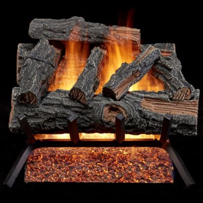 HearthSense Vented Natural Gas Log Set with Remote Control Kit - 18 in., 45,000 BTU, Mountain Oak