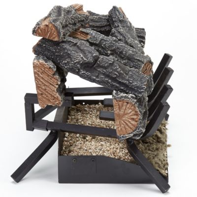 Image showing  Vented Natural Gas Log Set with Remote Control Kit - 18 in., 45,000 BTU, Mountain Oak