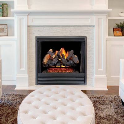 Image showing  Vented Natural Gas Log Set with Remote Control Kit - 24 in., 55,000 BTU, Heartland Oak