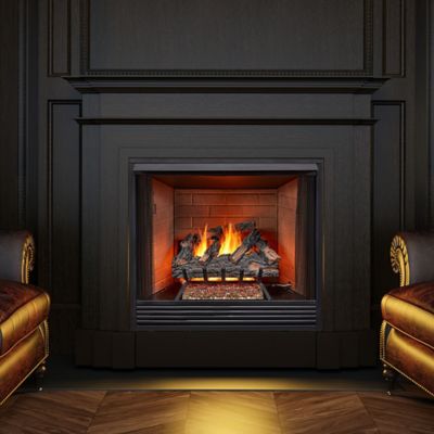 Image showing  Vented Natural Gas Log Set with Remote Control Kit - 24 in., 55,000 BTU, Mountain Oak