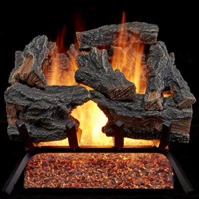 HearthSense Vented Natural Gas Log Set with Remote Control Kit - 18 in., 45,000 BTU, Colorado Split Wood