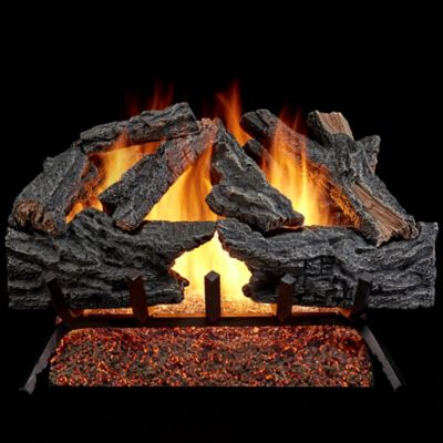 HearthSense Vented Natural Gas Log Set with Remote Control Kit - 24 in., 55,000 BTU, Colorado Split Wood