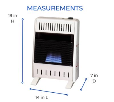 Image showing 8 th ProCom Heating Ventless Liquid Propane Blue Flame Heater with Base Feet - 10,000 BTU, T-Stat Control