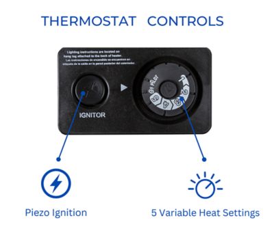 Image showing  Liquid Propane Ventless Blue Flame Heater with Base Feet, 28,000 BTU, T-Stat Control