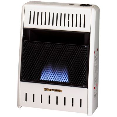 ProCom Heating Ventless Natural Gas Blue Flame Heater with Base Feet - 10,000 BTU, Manual Control