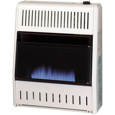 Image showing  Ventless Natural Gas Blue Flame Heater with Base Feet - 20,000 BTU, Manual Control
