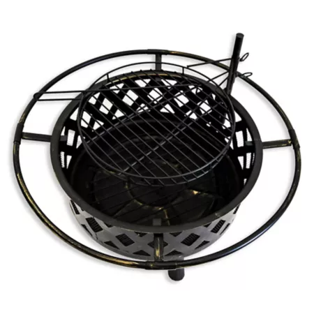 Bluegrass Living Roadhouse 30" Wood Fire Pit with Cover Fire Pits