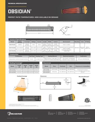 Image showing 6 th Big Ass Fans Obsidian Electric Heater 38 in. 240 V