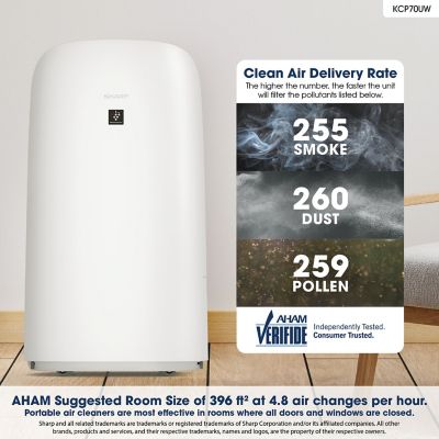Image showing  Smart Plasmacluster Ion Air Purifier and Humidifier, KC-P70UW