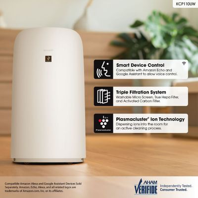 Image showing  Smart Plasmacluster Ion Air Purifier and Humidifier, KC-P110UW