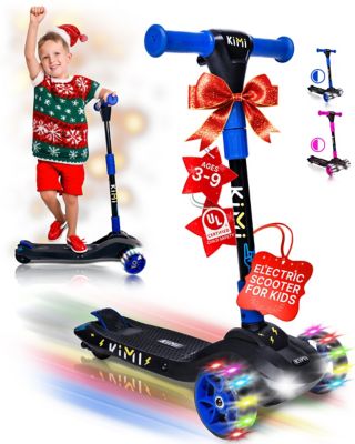 KIMI 3-Wheel Electric Scooter Charger Included for Kids and Toddlers Ages 3-9, Folding, 5 mph, Blue