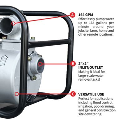 Image showing  2 in. Water Pump powered by 3.5HP Honda GX120 Engine Portable Utility, TW2H