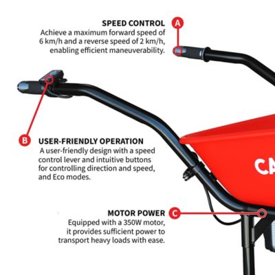 Image showing  Electric Utility Cart 40V Battery-Powered Wheelbarrow 570 lb. Bucket Capacity