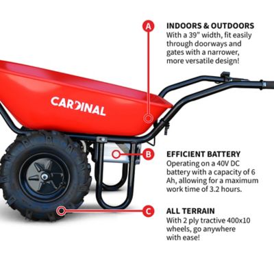 Image showing  Electric Utility Cart 40V Battery-Powered Wheelbarrow 570 lb. Bucket Capacity