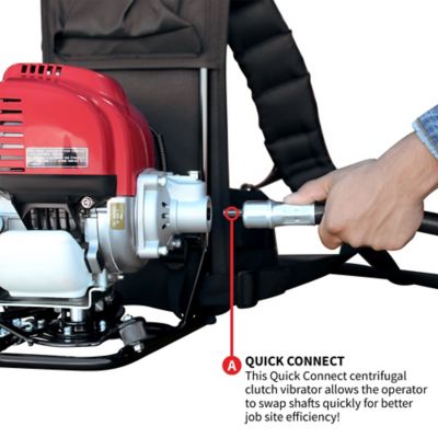 Image showing 3 th Tomahawk Power 2HP Honda Concrete Vibrator with 16 ft. 2 in.Head Flex Shaft Cable Whip Backpack 12000 VPM
